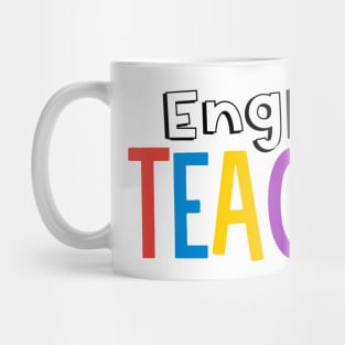 Rainbow English Teacher Mug